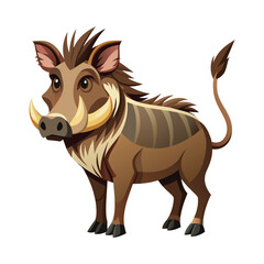 Warthog Illustration on White Background
