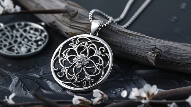 Stunning silver pendant.
