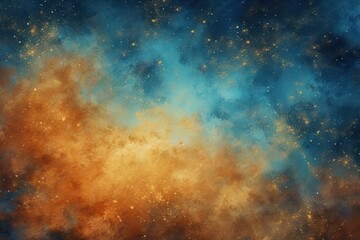 Azure nebula background with stars and sand