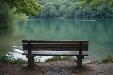 Fototapeta premium Intimate seat next to the pond.
