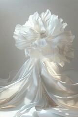Obraz na płótnie Canvas Ethereal Floral Fabric Sculpture in Pastel Tones
