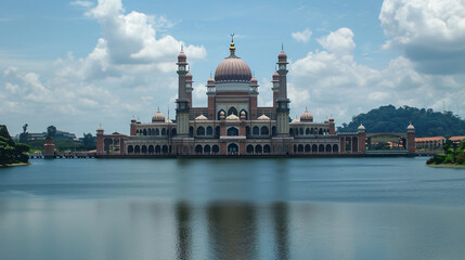 Fototapeta na wymiar Putra Mosque in Putrajaya Malaysia