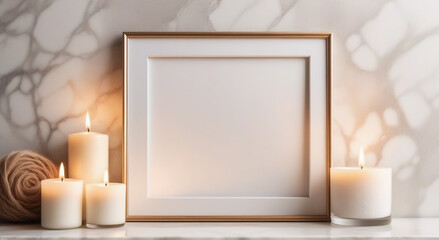 white candle on a wooden background