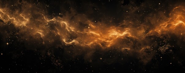 Black nebula background with stars and sand - obrazy, fototapety, plakaty