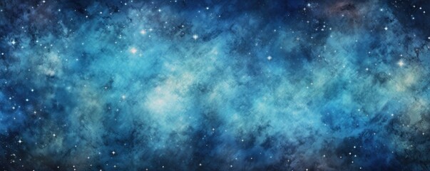 Blue nebula background with stars and sand