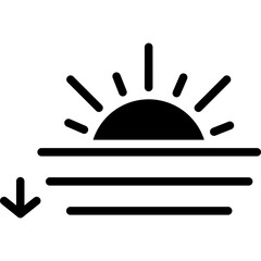 Sunsets Vector Glyph Icon