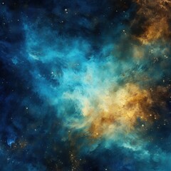 Fototapeta na wymiar Blue nebula background with stars and sand
