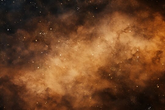 Brown nebula background with stars and sand © GalleryGlider