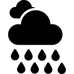 Rain Vector Glyph Icon