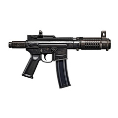 Submachine gun isolated on transparent background