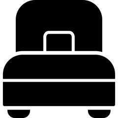 Single Bed Vector Glyph Icon