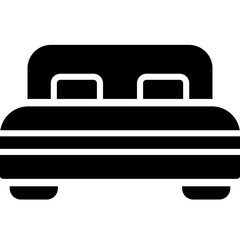 Double Bed Vector Glyph Icon