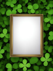A picture of very beautiful blank frame clover leaves backgraund Generative AI