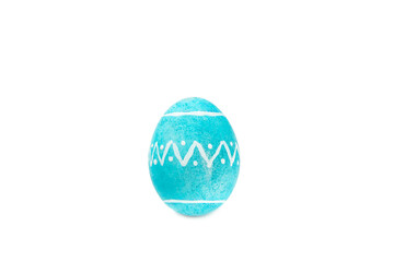 Easter eggs isolated on a white background. Handmade colorful Easter eggs. Easter celebration concept.