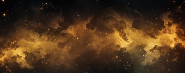 Fototapeta na wymiar Gold nebula background with stars and sand