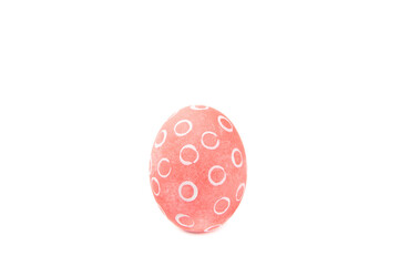 Easter eggs isolated on a white background. Handmade colorful Easter eggs. Easter celebration concept.