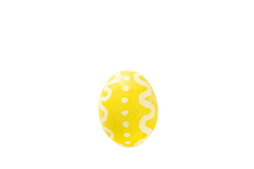 Easter eggs isolated on a white background. Handmade colorful Easter eggs. Easter celebration concept.