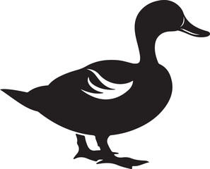 Duck Silhouette Vector Illustration White Background