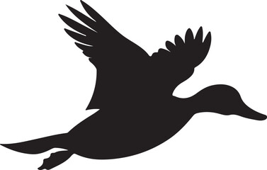 Duck Silhouette Vector Illustration White Background