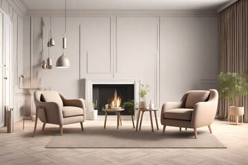 modern living room with fireplace