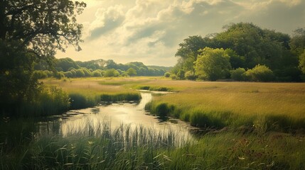 Obraz premium sunset over the river