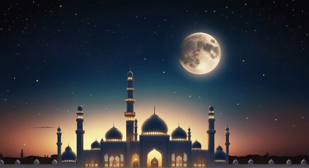 Fototapeta na wymiar night view of mosque