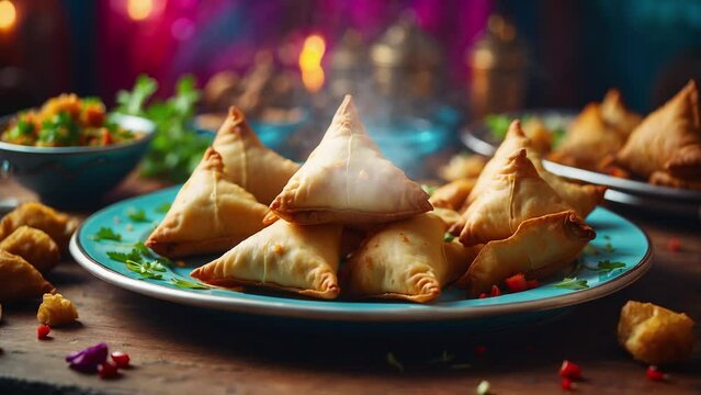 a plate of samosas, typical Indian food