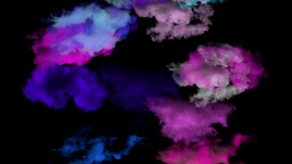 purple and blue smoke