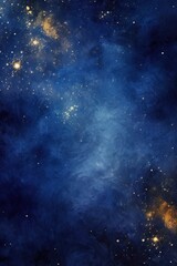 Indigo nebula background with stars and sand