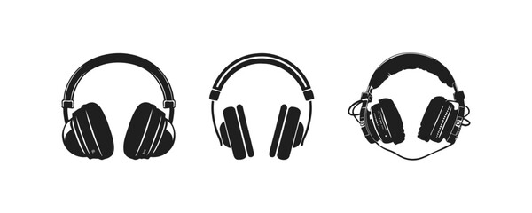 Headphone headset icon set. Vector illustration design.