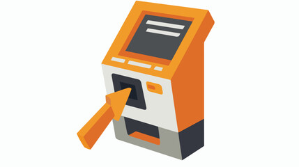 Cash Machine Pointer icon. Vector style is bicolor f