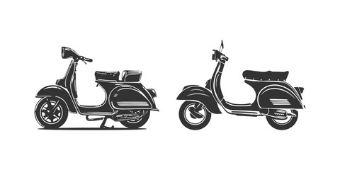 Scooter silhouette icon set. Vector illustration design.