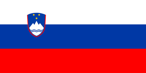 Close-up of white, blue, red and yellow national flag of European country of Slovenia. Illustration made February 1st, 2024, Zurich, Switzerland. © Michael Derrer Fuchs