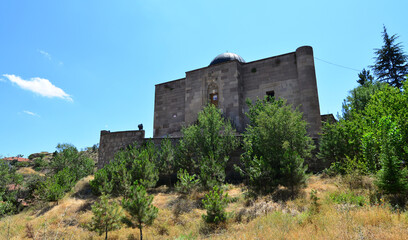 Fototapeta na wymiar Located in Cankiri, Turkey, Tas Mescit was built during the Seljuk period.