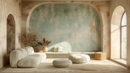 Luxurious mediterranean living room.
