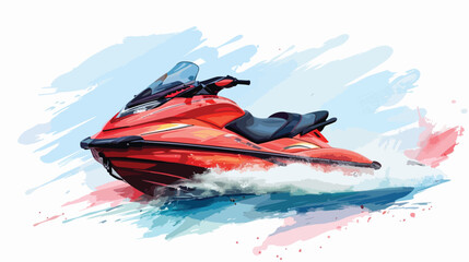 Electric powered jet skis water sports white background