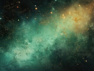 Obraz na płótnie Canvas Mint nebula background with stars and sand