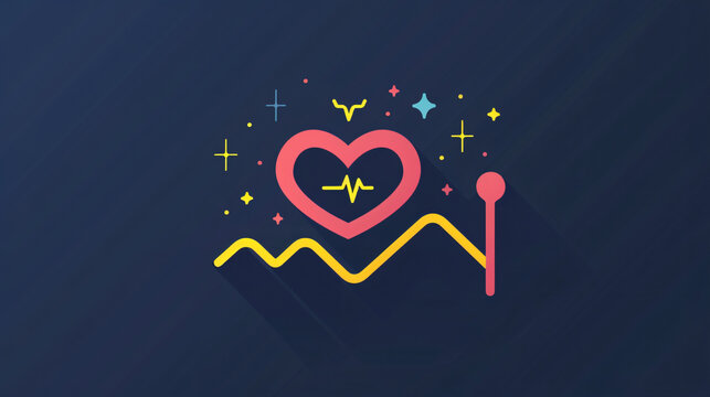 Simple line graph heartbeat icon.
