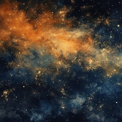 Fototapeta na wymiar Navy Blue nebula background with stars and sand