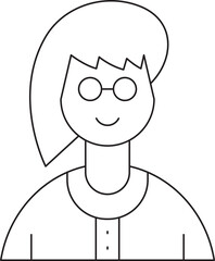 Woman Character Thin Line Avatar