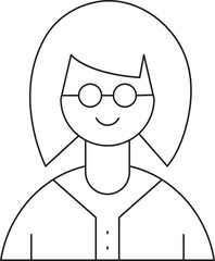 Woman Character Thin Line Avatar