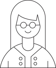 Woman Character Thin Line Avatar