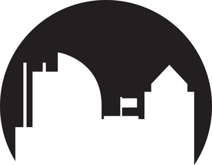 Silhouette Urban City Skyline Illustration