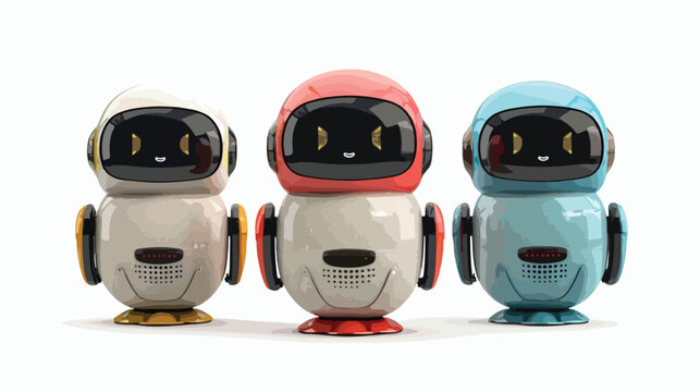 Emotionally intelligent robot pets robots white background