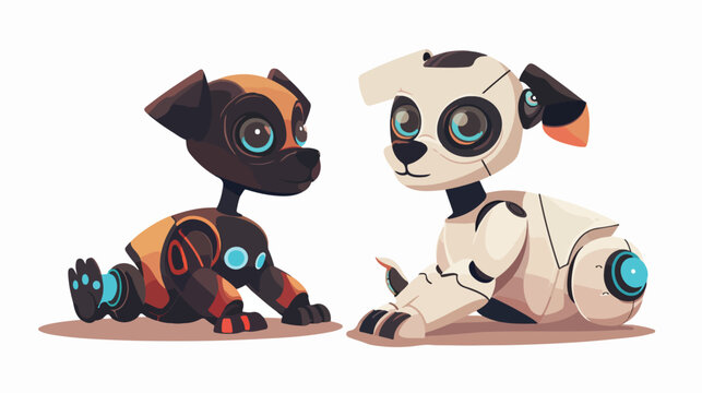 Emotionally intelligent robot pets robots white background