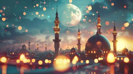 Eid ul filter Mubarak, Ramzan mubarak, Islamic background - obrazy, fototapety, plakaty