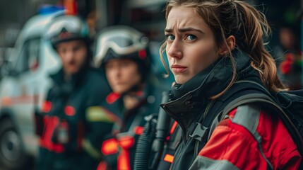 Emergency operators security guards and police officers working in various emergency settings. Concept Emergency Response, Security Services, Law Enforcement, Crisis Management, Public Safety