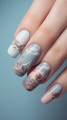 Close-Up of Hand Showcasing Beautifully Painted Nails | Nail Art Inspiration | Manicure Ideas