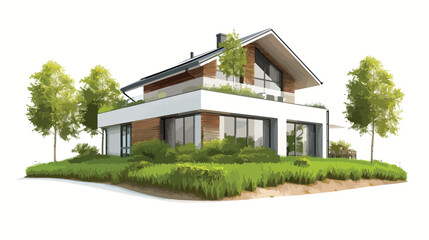 Energy efficient sustainable homes architecture white