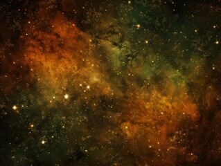 Fototapeta na wymiar Olive nebula background with stars and sand